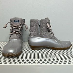 Sperry Silver Saltwater Boot Rainboots Girls size 3M
